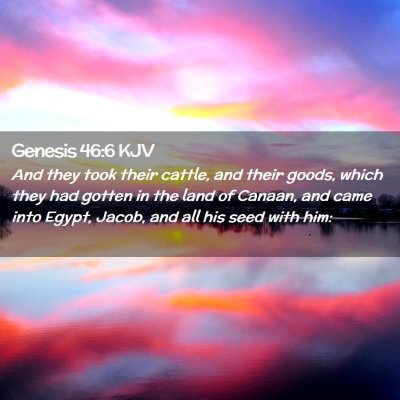 Genesis 46:6 KJV Free Bible Images