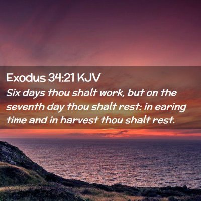 Exodus 34:21 KJV Free Bible Images