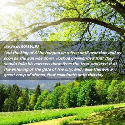 Joshua 8:29 KJV Free Bible Images