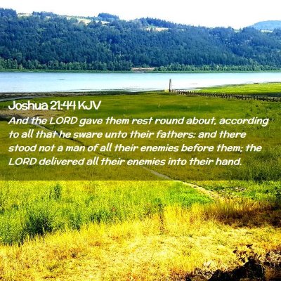 Joshua 21:44 KJV Free Bible Images