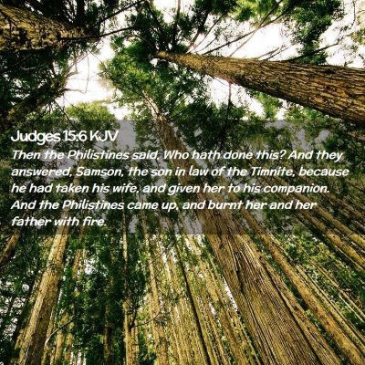 Judges 15:6 KJV Free Bible Images