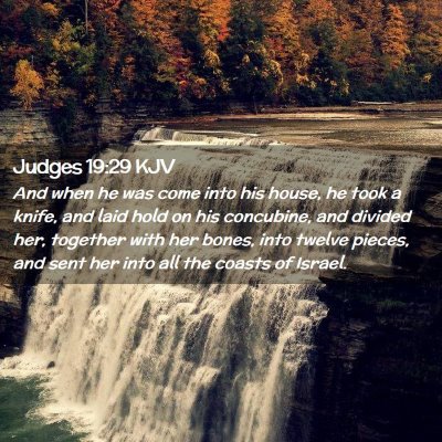 Judges 19:29 KJV Free Bible Images