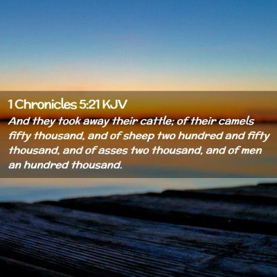 1 Chronicles 5:21 KJV Free Bible Images