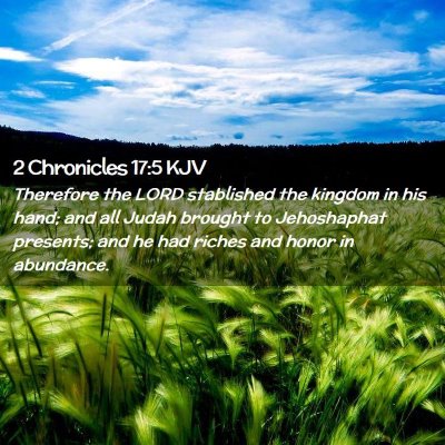 2 Chronicles 17:5 KJV Free Bible Images