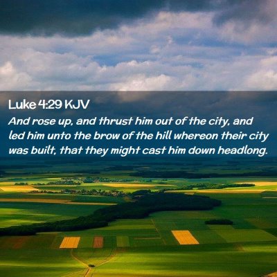 Luke 4:29 KJV Free Bible Images